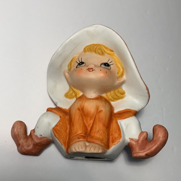 VTG Homco Pixie Elves Whimsical Bisque Figurines Colorful Set Of 3 Pixie Elves - Picture 10 of 16